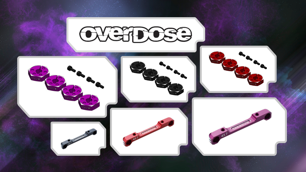 New Pre Order from OVERDOSE: Fresh 4mm Aluminum Wheel Hub and Reissued Low Mount Suspension