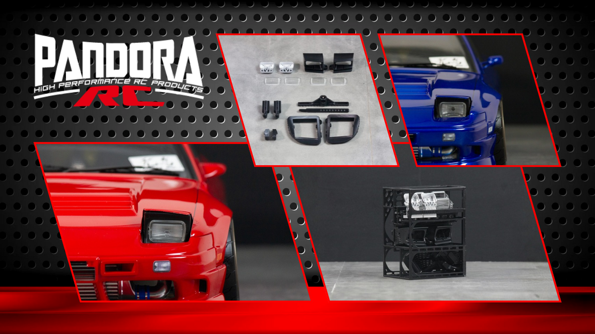 New Pre Order from Pandora RC: Retro Functional Pop-Up Head Light Kit for the 180SX Drift Body