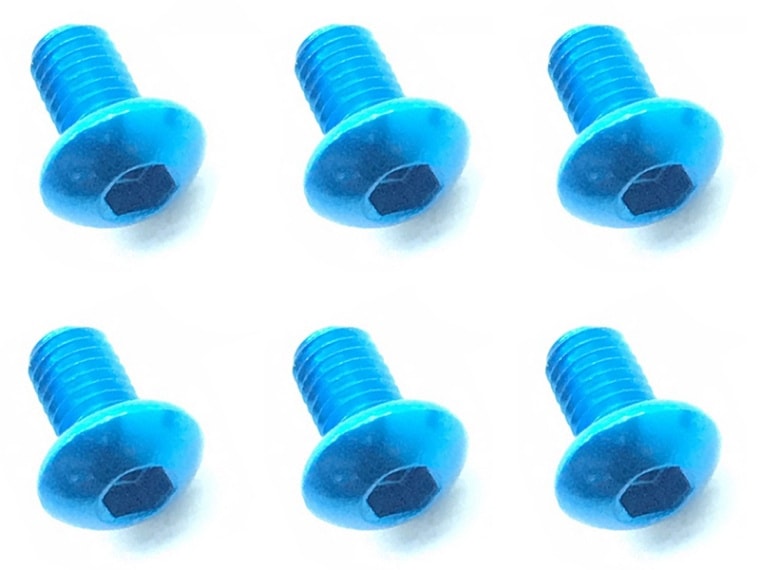 SQUARE NAX-305TB 3x5 Hex Button Screws (Light Blue/Pack of 6) - BanzaiHobby