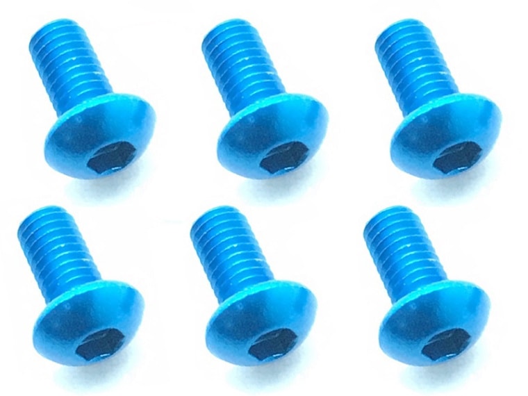 SQUARE NAX-306TB 3x6 Hex Button Screws (Light Blue/6pcs) - BanzaiHobby