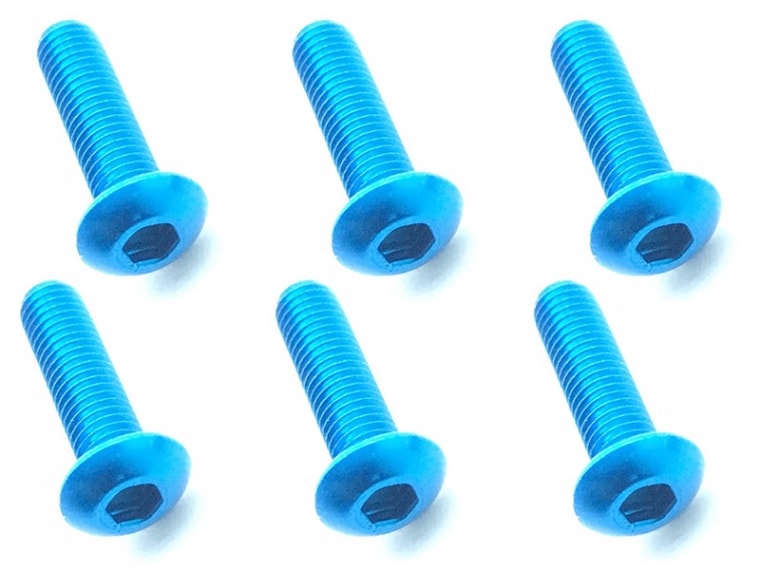 Square NAX-312TB 3x12 Hex Button Screw (Light Blue/6 Pieces) - BanzaiHobby