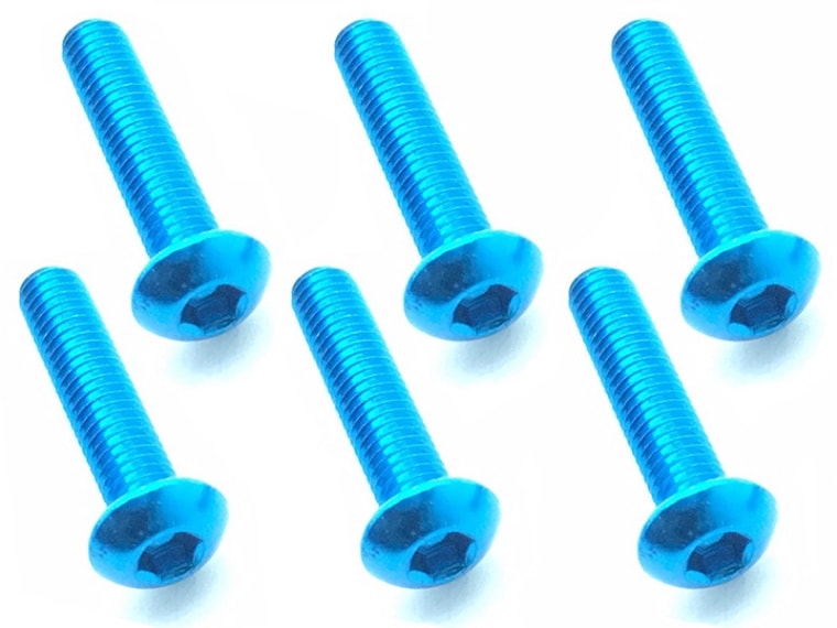 SQUARE NAX-314TB 3x14 Hex button screws (light blue/6 pieces) - BanzaiHobby