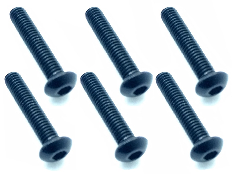 Square NAX-315BK 3x15 Hex Button Duralumin Screw (Black/6 Pieces) - BanzaiHobby