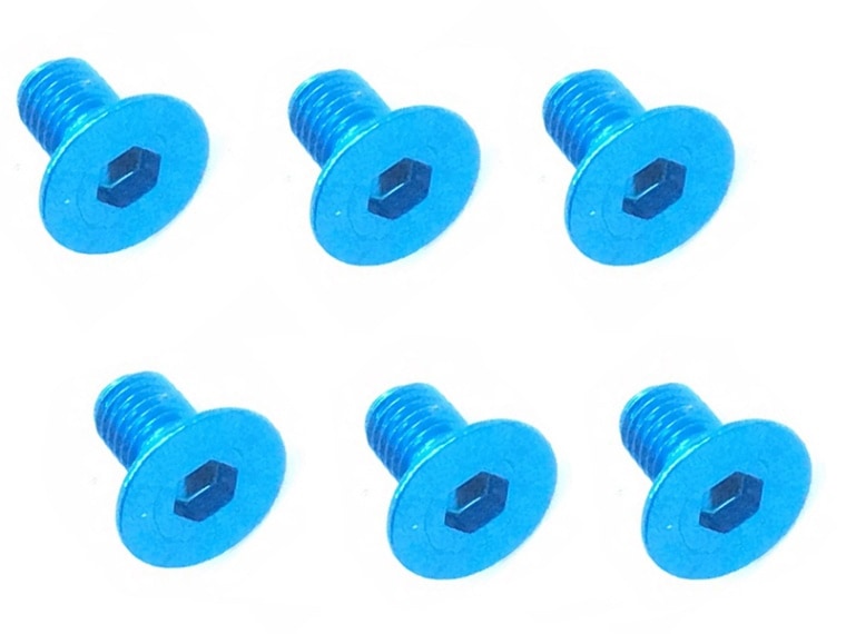 Square SAX-306TB 3x6 Hexagonal Countersunk Screw (Light Blue/6 Pieces) - BanzaiHobby