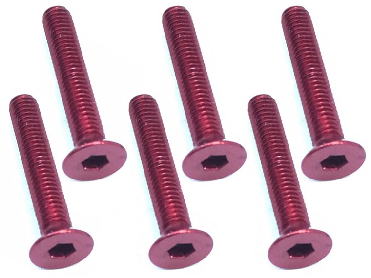 Square SAX-318R 3x18 Hex Countersunk Screw (Red/6 pieces)