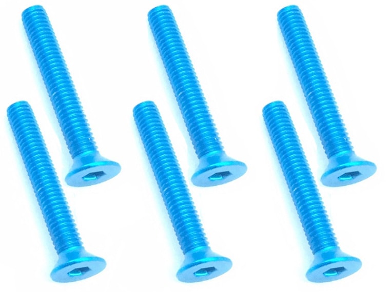 SQUARE SAX-320TB 3x20 Hexagonal Countersunk Screw (Light Blue/6 Pieces) - BanzaiHobby