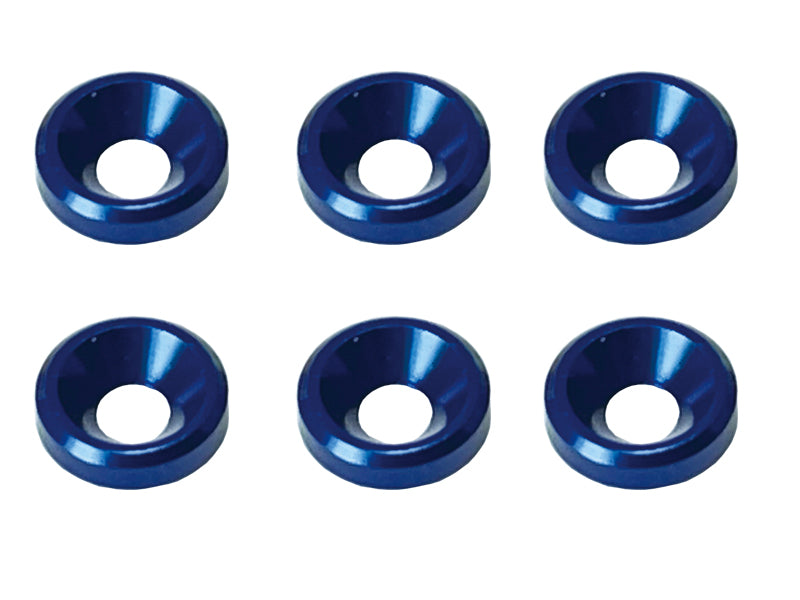 Square SGX-15BY M3 Aluminum Dish Washer Outer Diameter 8mm Dark Blue 6pcs - BanzaiHobby