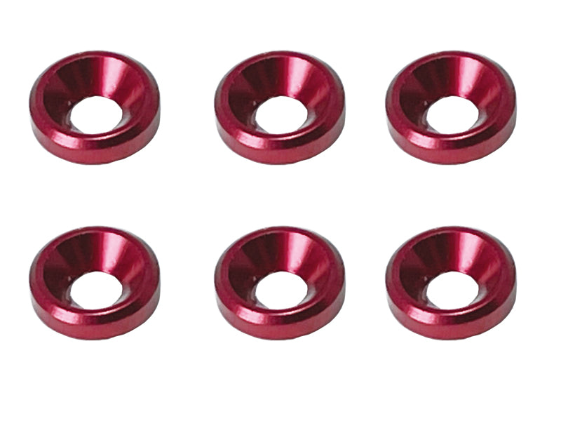 SGX-15R M3 Aluminum Dish Washer Outer Diameter 8mm Red 6pcs