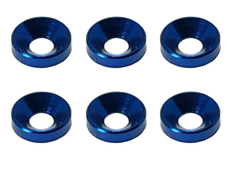 Square SGX-16BY Aluminum M4 Countersunk Washer Outer Diameter 10mm Dark Blue 6pcs - BanzaiHobby