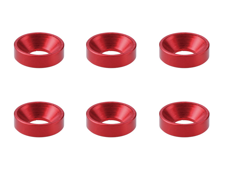Square SGX-8R 3pcs Aluminum M7 plate washer red - BanzaiHobby