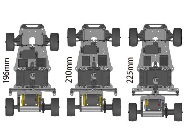 Kawada M333 M300GT2 Chassis Kit 1/12 DD Car FRP Chassis (Mini Rubber Tires) - BanzaiHobby