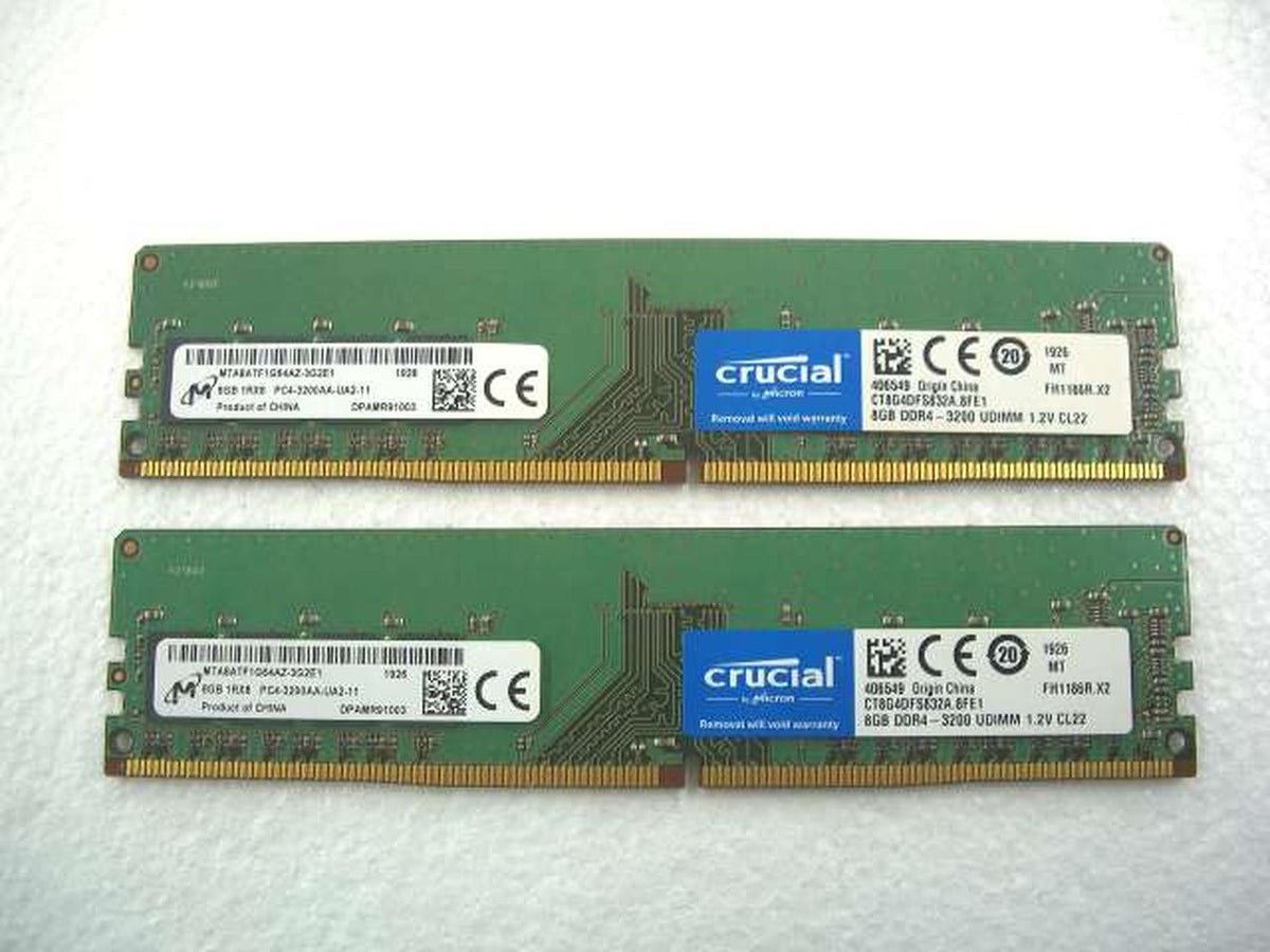 CRUCIAL DDR4 Memory 8GB x 2 Packs (Total 16GB) CT8G4DFS832A.8FE1