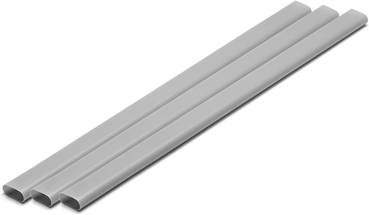 Wave OM-425 Plastic Material, Gray, Elongated Round Pipe, 0.3 x 0.6 inches (7 x 14 mm), 3 Pieces Material Series - BanzaiHobby