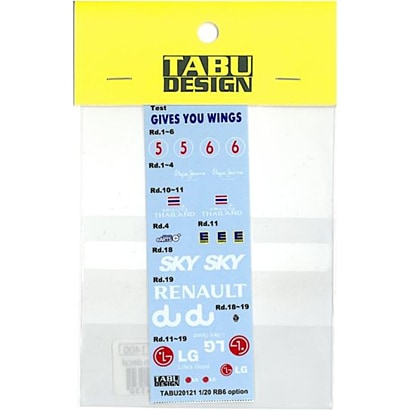 Tabu Design 20121 1/20 RB6 Option Decal - BanzaiHobby
