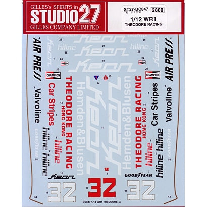 Studio27 DC847 1/12 Wolf WR1 Theodo - BanzaiHobby