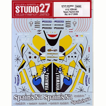 Studio27 DC852 1/12 YZR-M1 Team Tech3 #24 Rd. 6-17 2005 Decal - BanzaiHobby