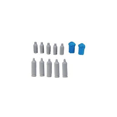 TGW NA-44 Showa Street Corner 4 5 long propane cylinders, 5 short propane cylinders, 4 plastic buckets - BanzaiHobby