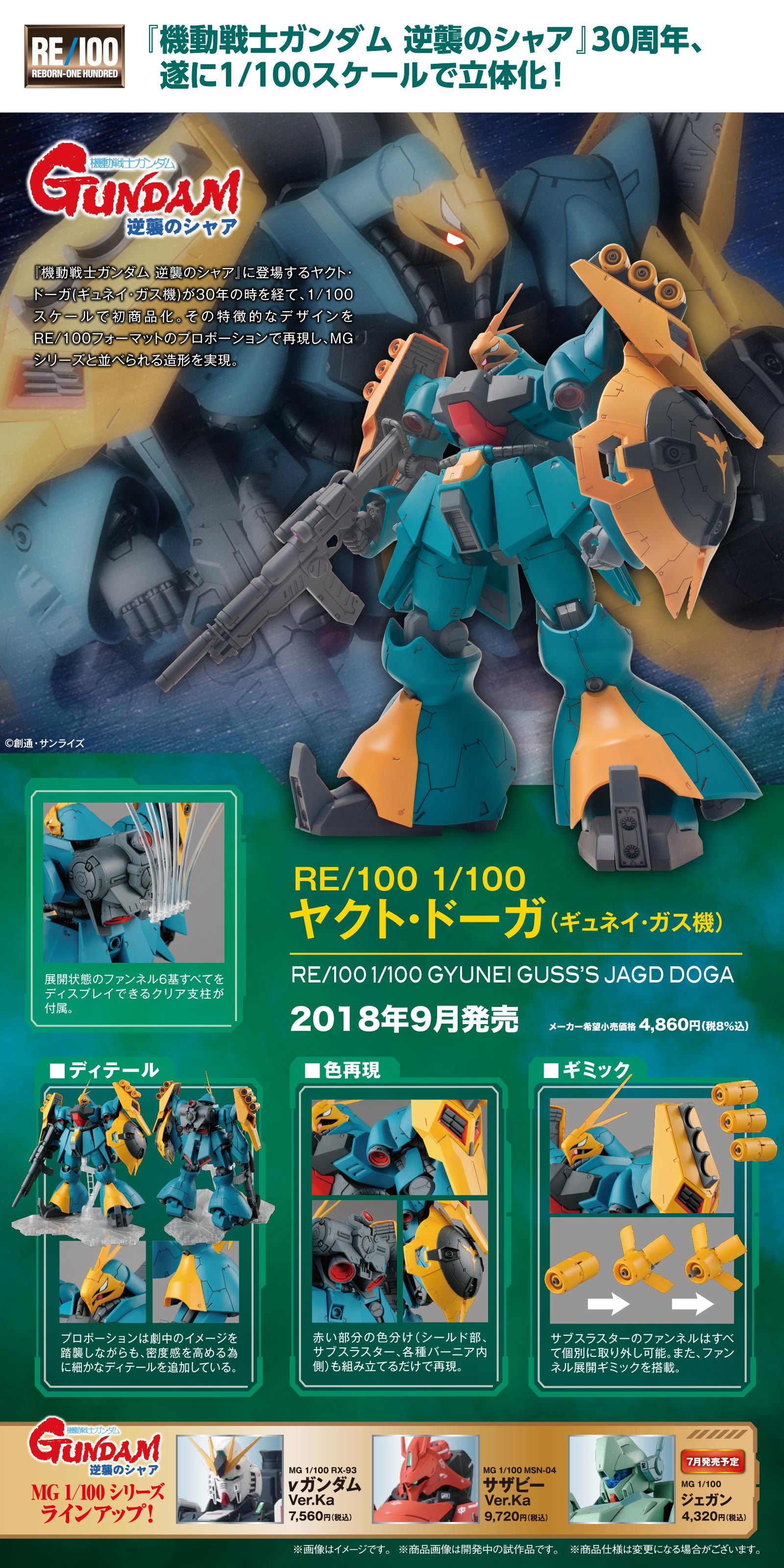 Bandai RE/100 Gyunei Guss`s Jagd Doga - BanzaiHobby