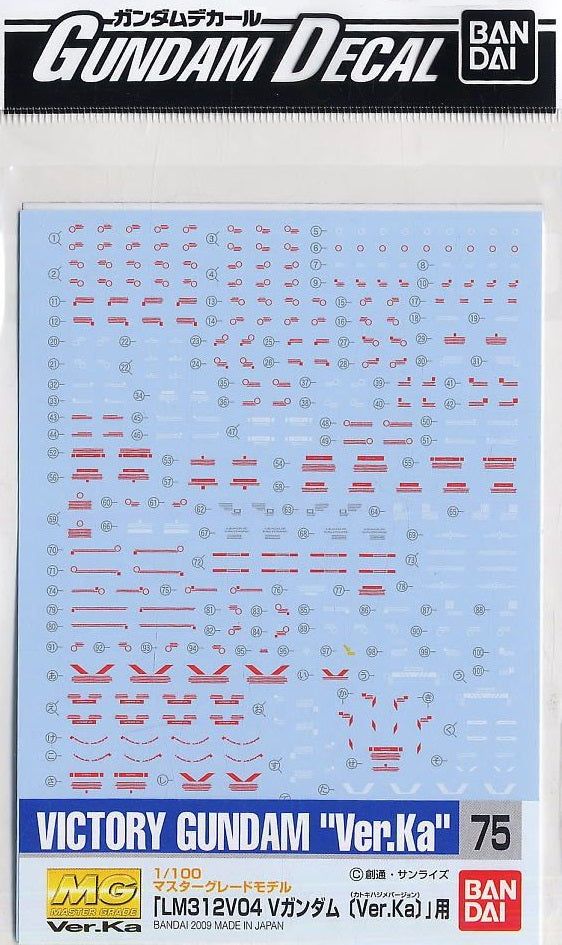 Bandai MG 1/100 Victory Gundam Ver. Ka decals - BanzaiHobby