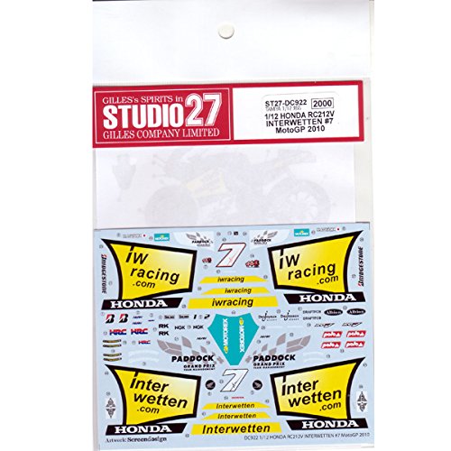 Studio27 DC922 1/12 HONDA RC212V INTERWETTEN #7 MotoGP 2010 Decal - BanzaiHobby
