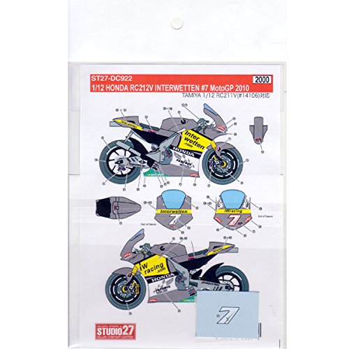 Studio27 DC922 1/12 HONDA RC212V INTERWETTEN #7 MotoGP 2010 Decal - BanzaiHobby