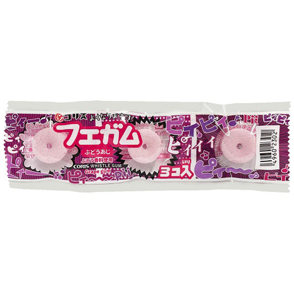 Coris Whistle Gum - Grape, 1 box (30 packs) - BanzaiHobby