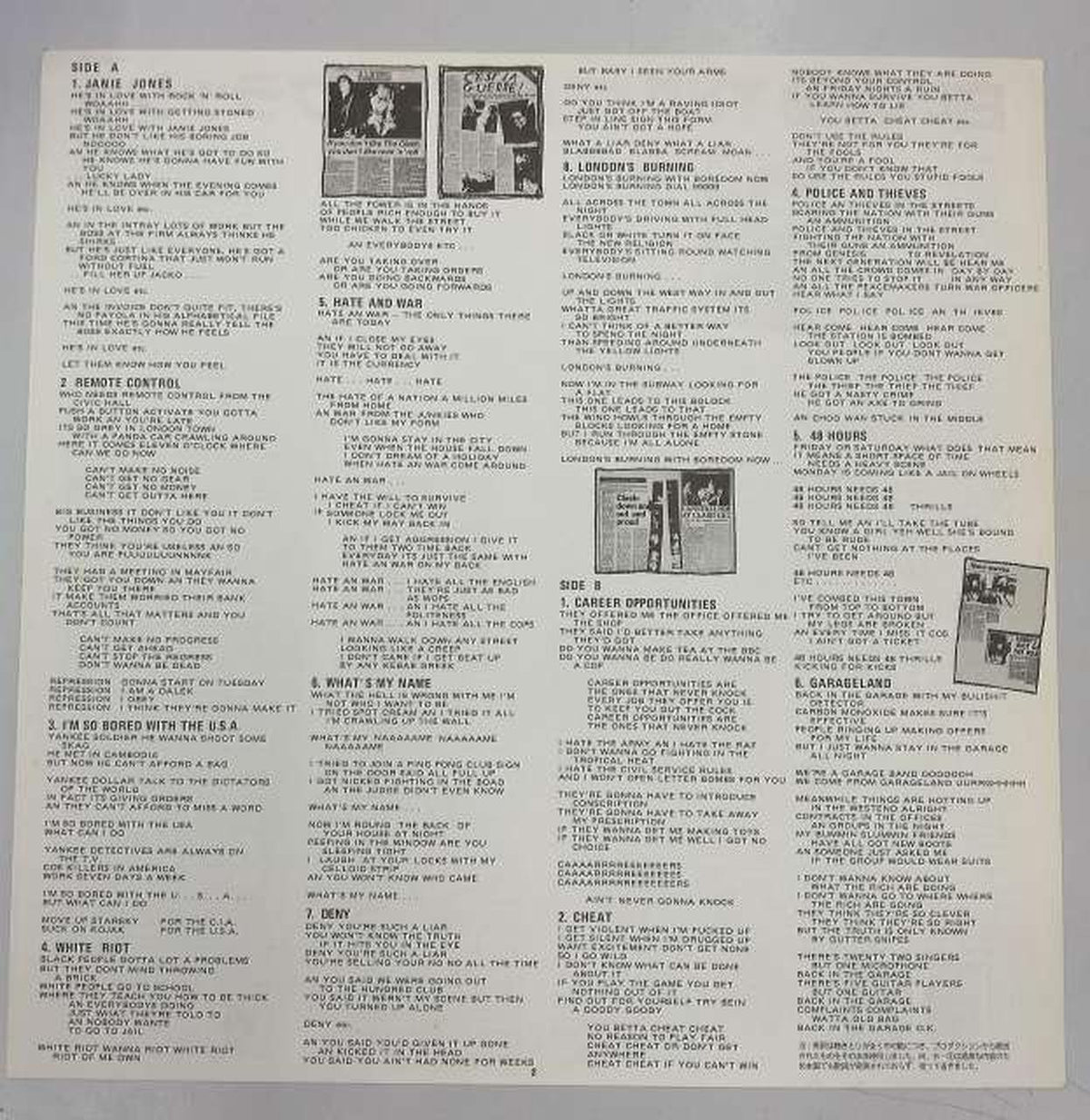 THE CLASH Western Music THE CLASH