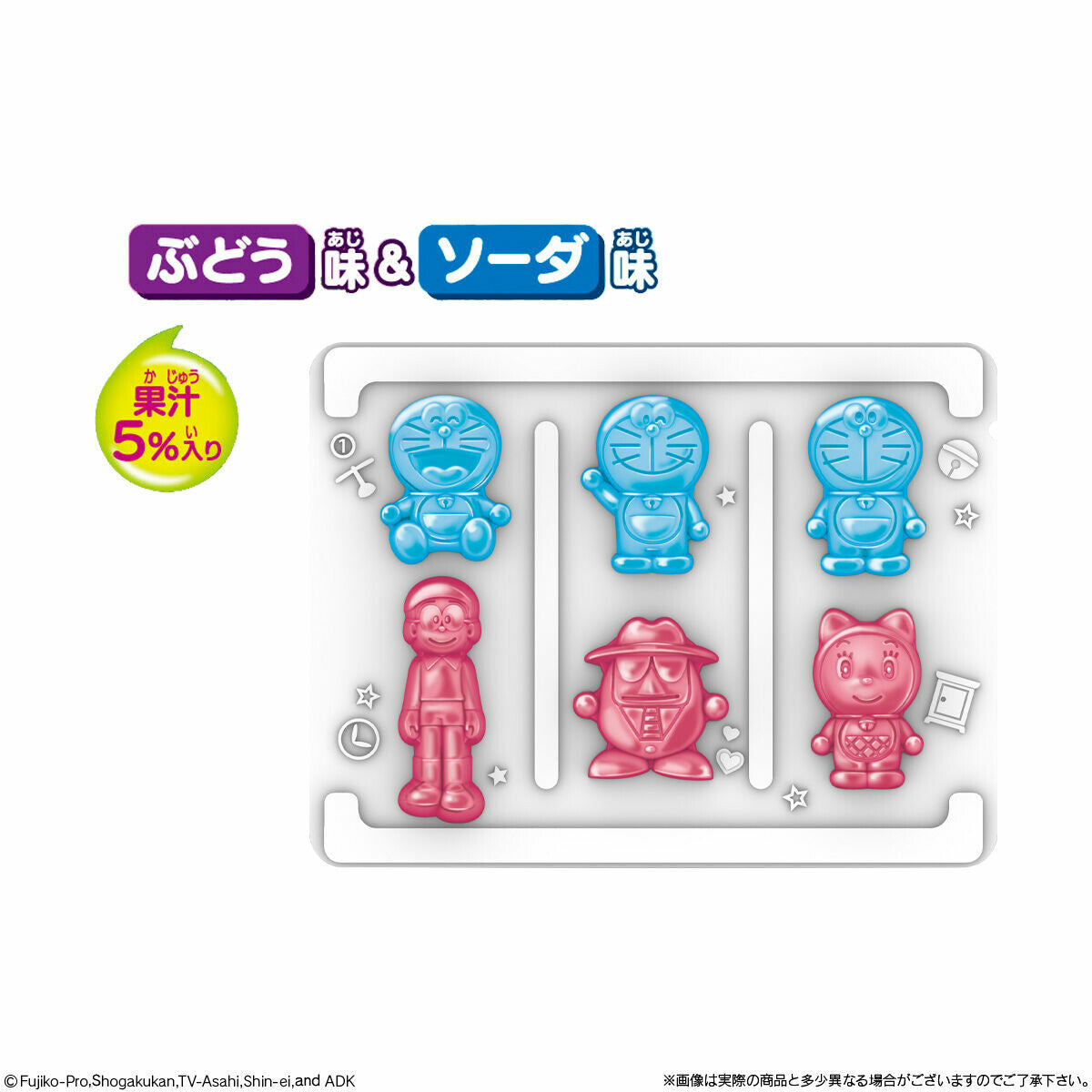 Bandai Doraemon Gummy - Grape and Soda, 1 box (20 packs) - BanzaiHobby