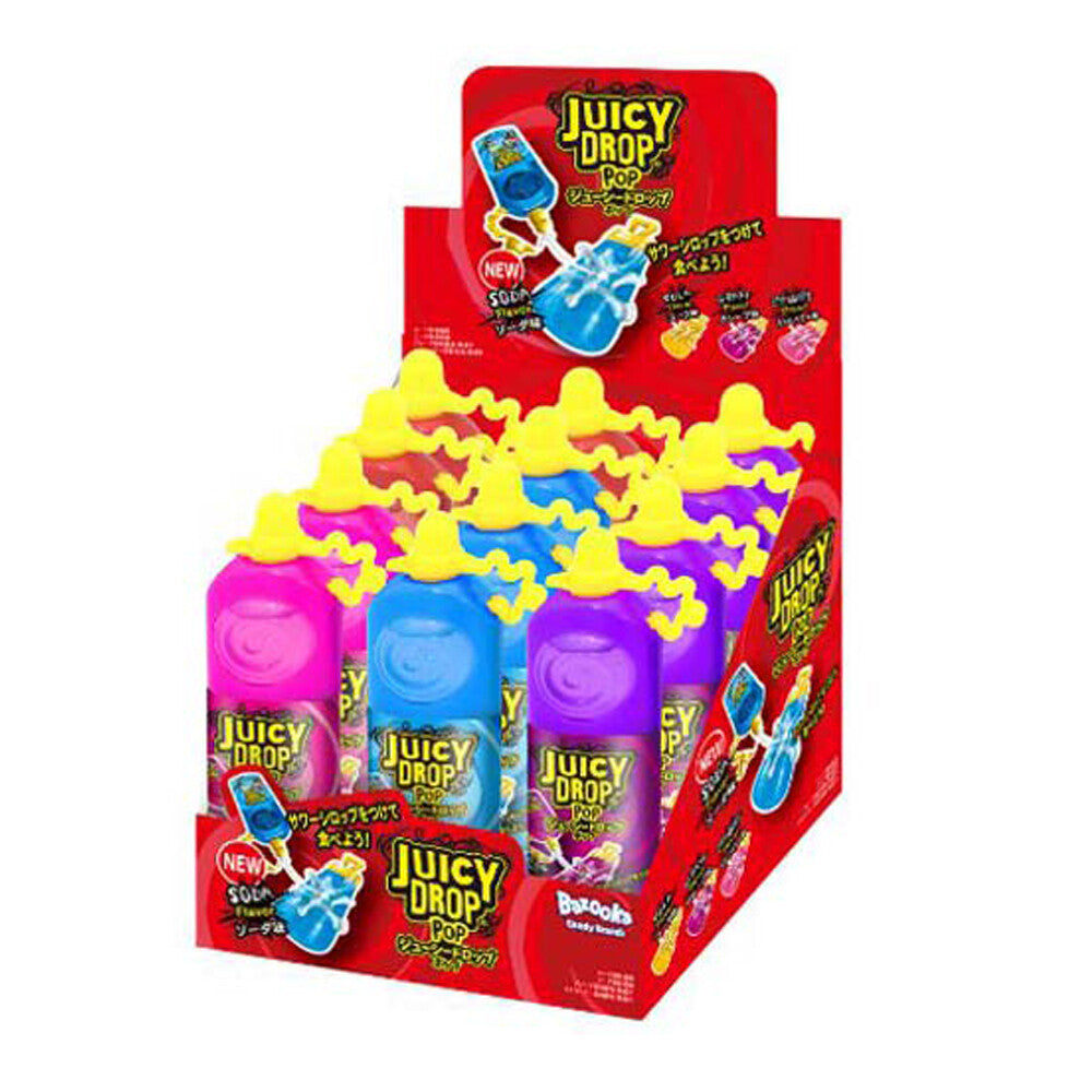 Bazooka Juicy Drop Pop, 1 box (12 pcs) - BanzaiHobby