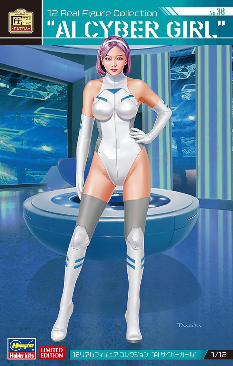 Hasegawa SP588 1/12 Realistic Figure Collection No.38 AI Cyber Girl Unpainted Resin Kit - BanzaiHobby