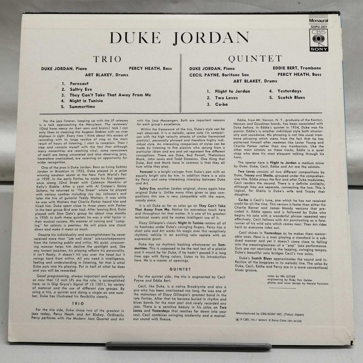 SONY DUKE JORDAN SIGNALE S1202