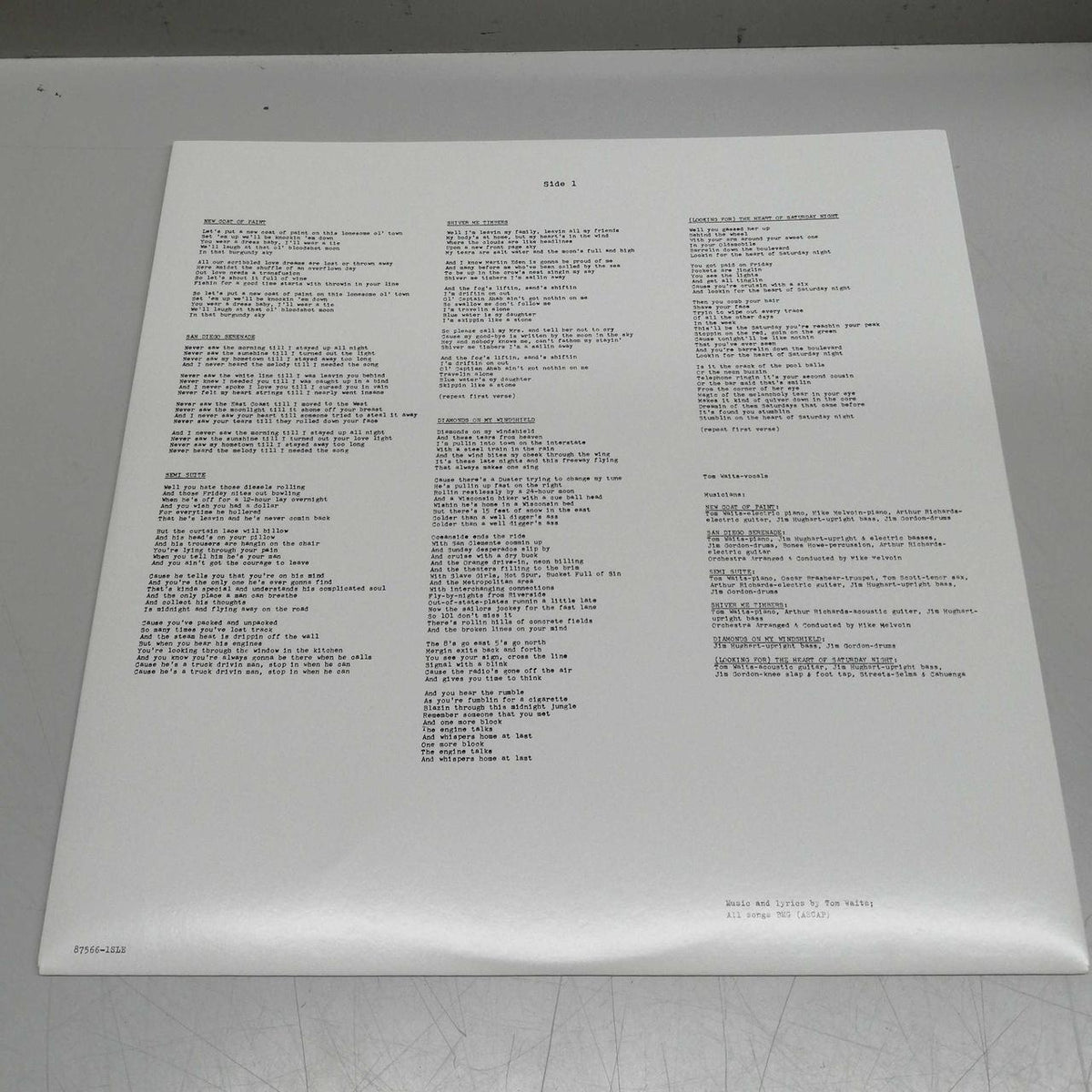 ANTI TOM WAITS THE HEART OF SATUADY 87566-1