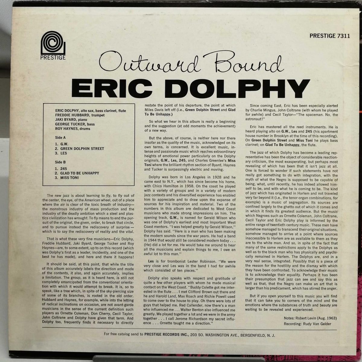ERIC DOLPHY OUTWARD BOUND PRESTIGE7311
