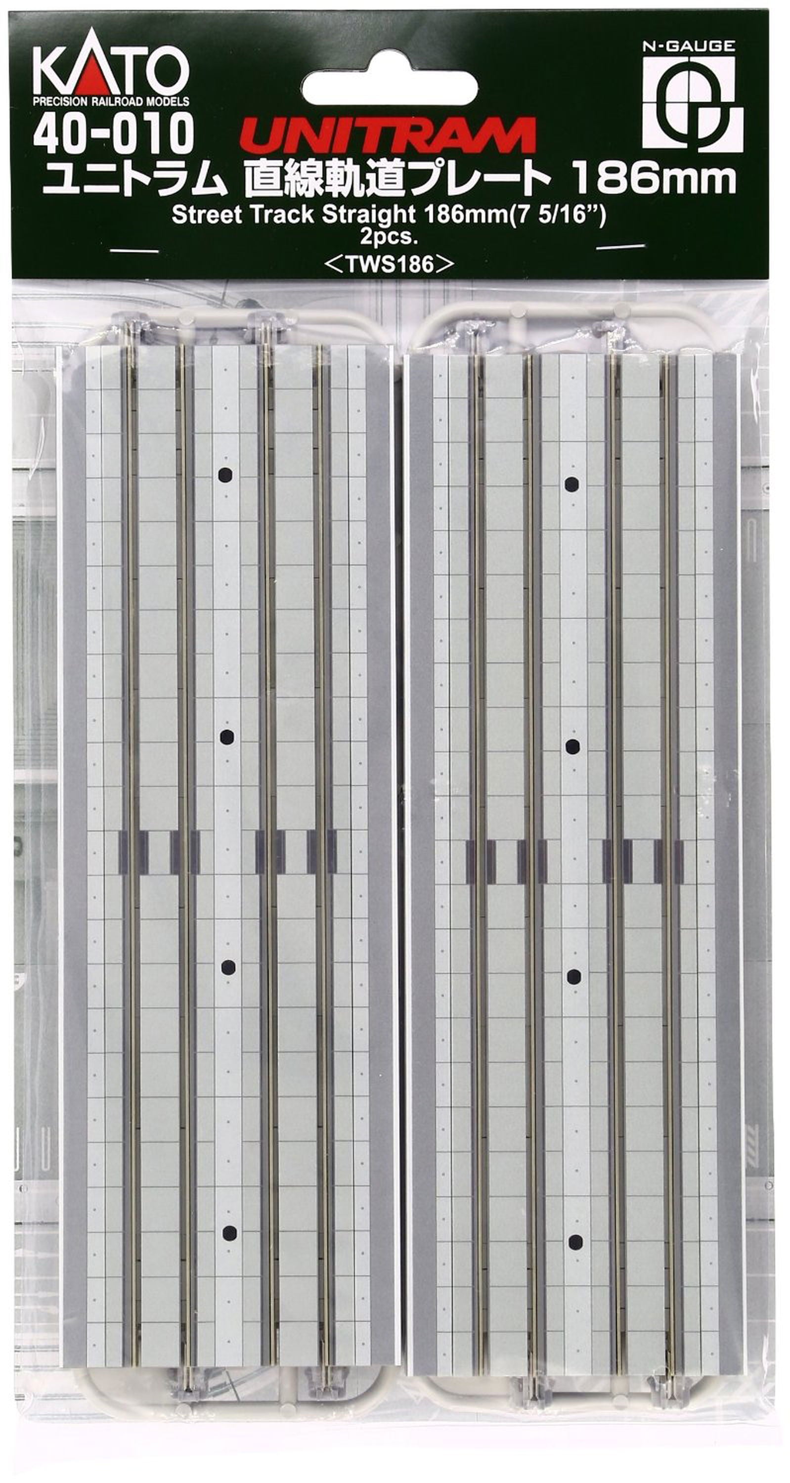 KATO 40-010 Unitram/Unitrack 7 5/16" 186mm Straight Street Double Tra - BanzaiHobby