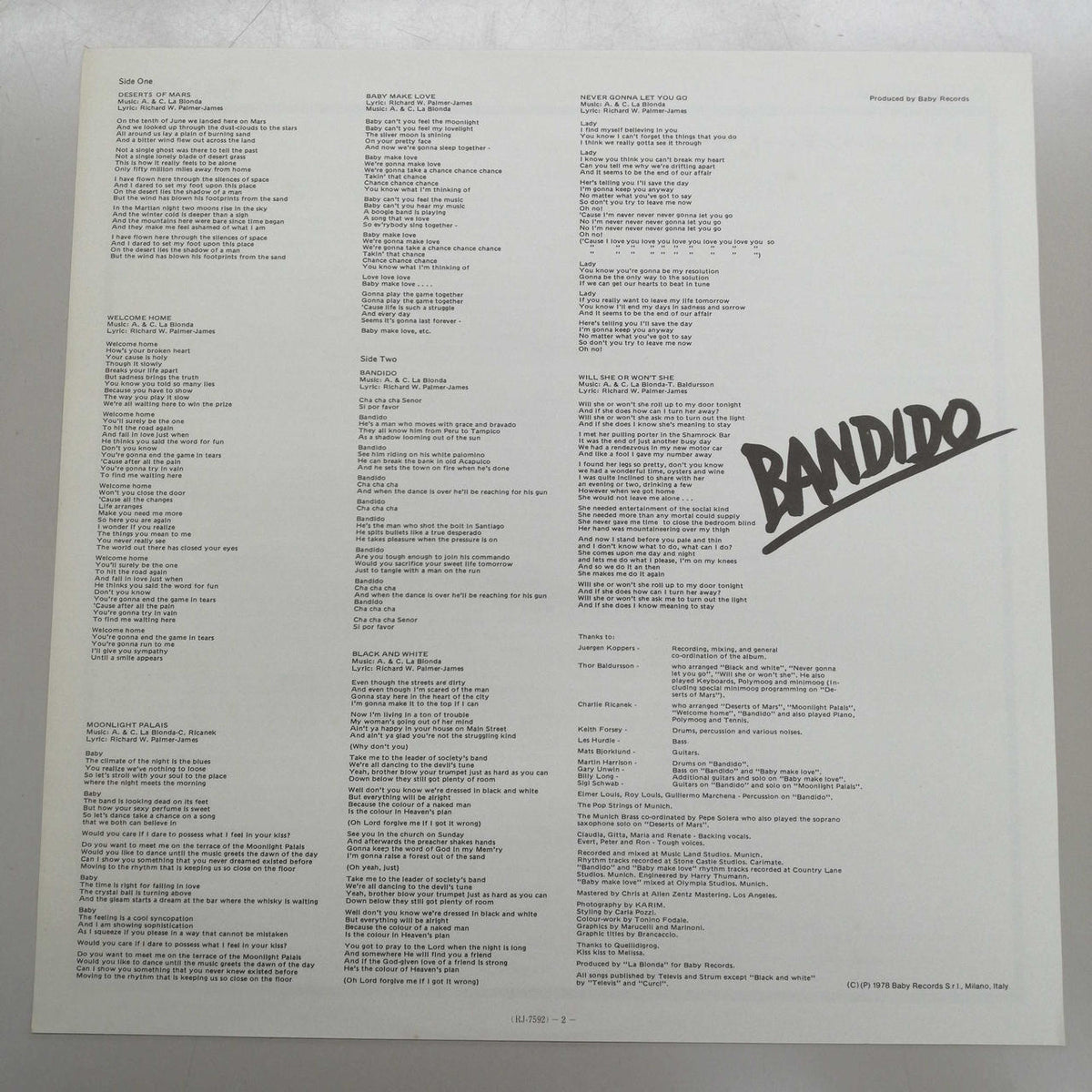 PHILIPS LA BIONDA/BANDIDO RJ-7592