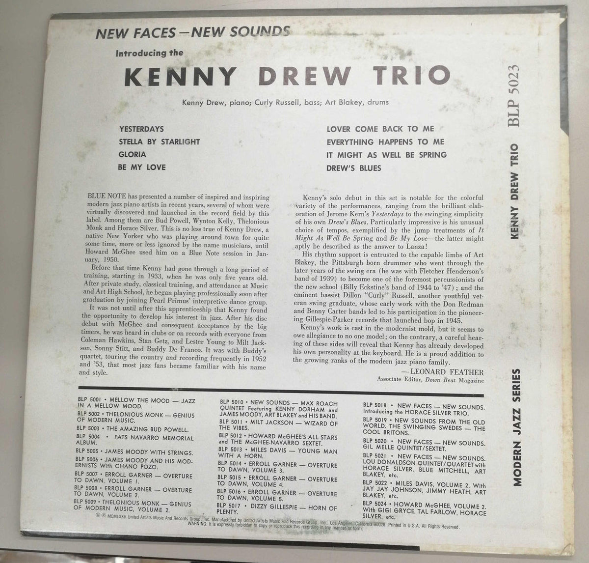BLUENOTE kenny drew trio BLP5023