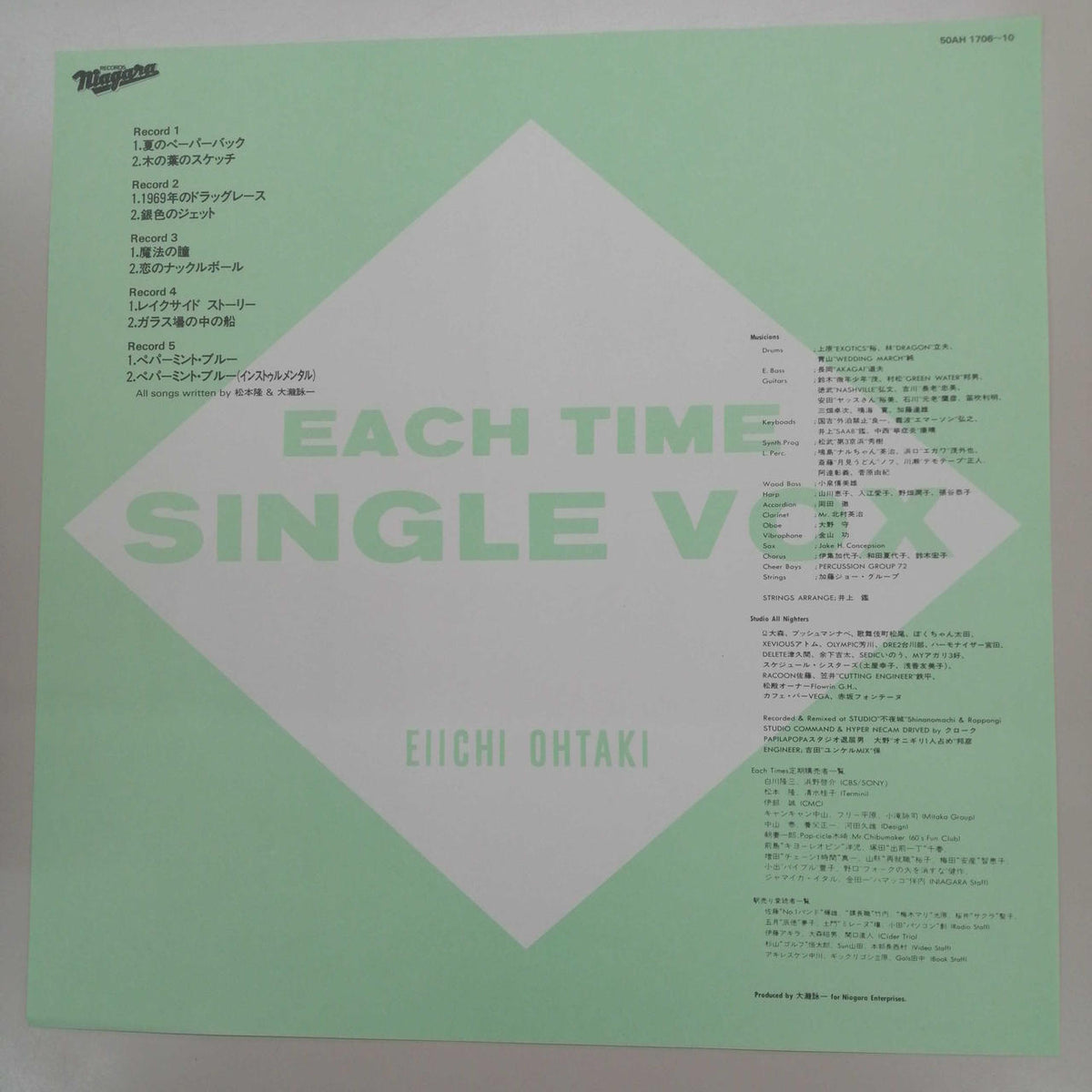 NIAGARA RECORDS NIAGARA EACHTIME SINGLEVOX 50AH1706-10