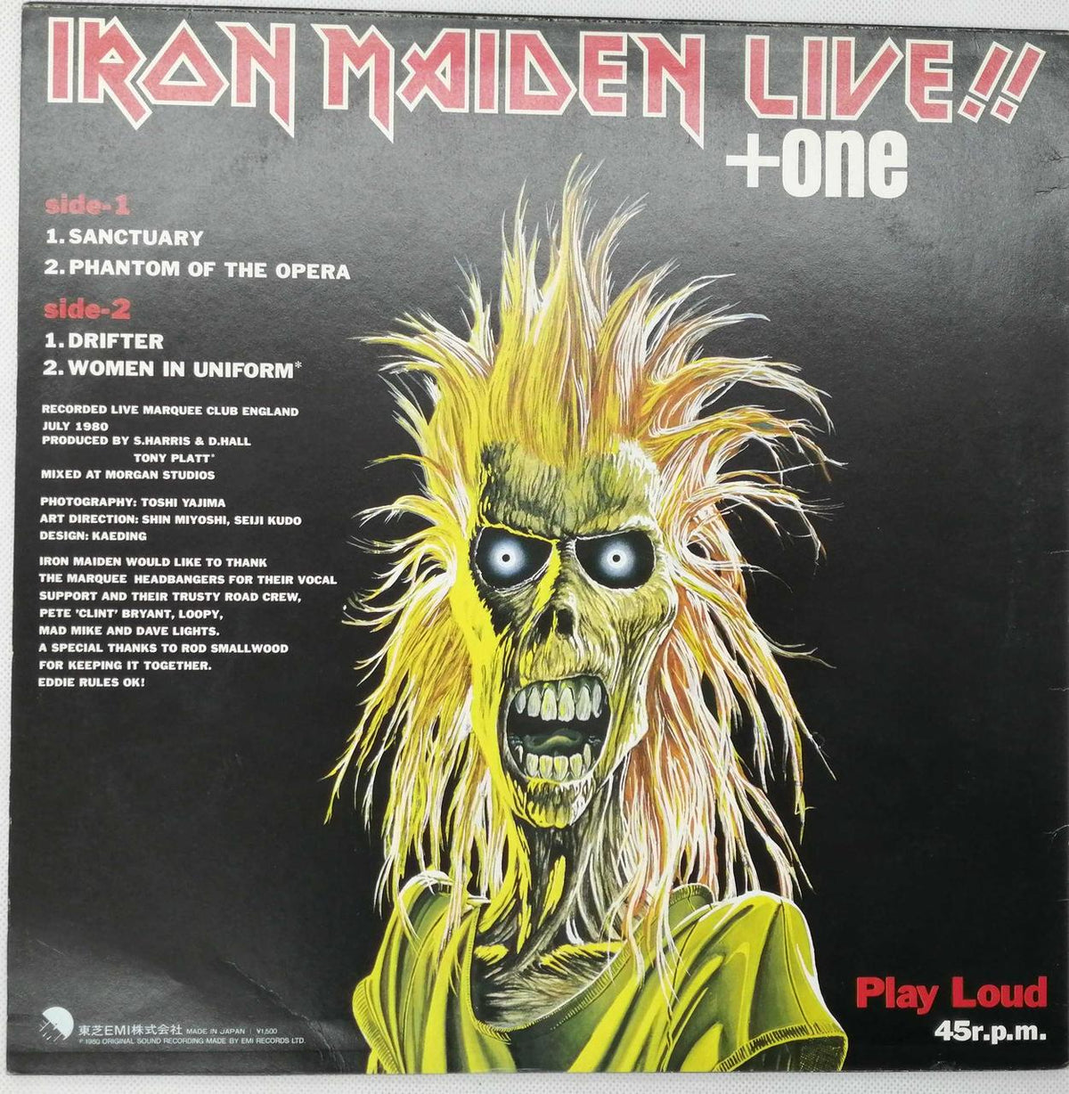 Toshiba EMI IRON MAIDEN/LIVE!! +ONE EMS-41001