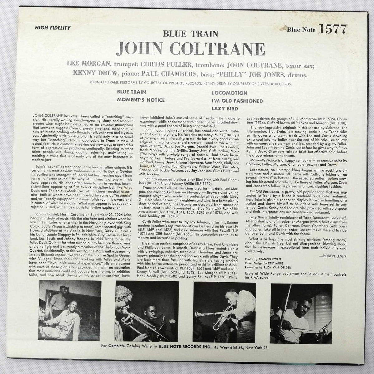BLUE NOTE Record JOHN COLTRANE BLUE TRAIN