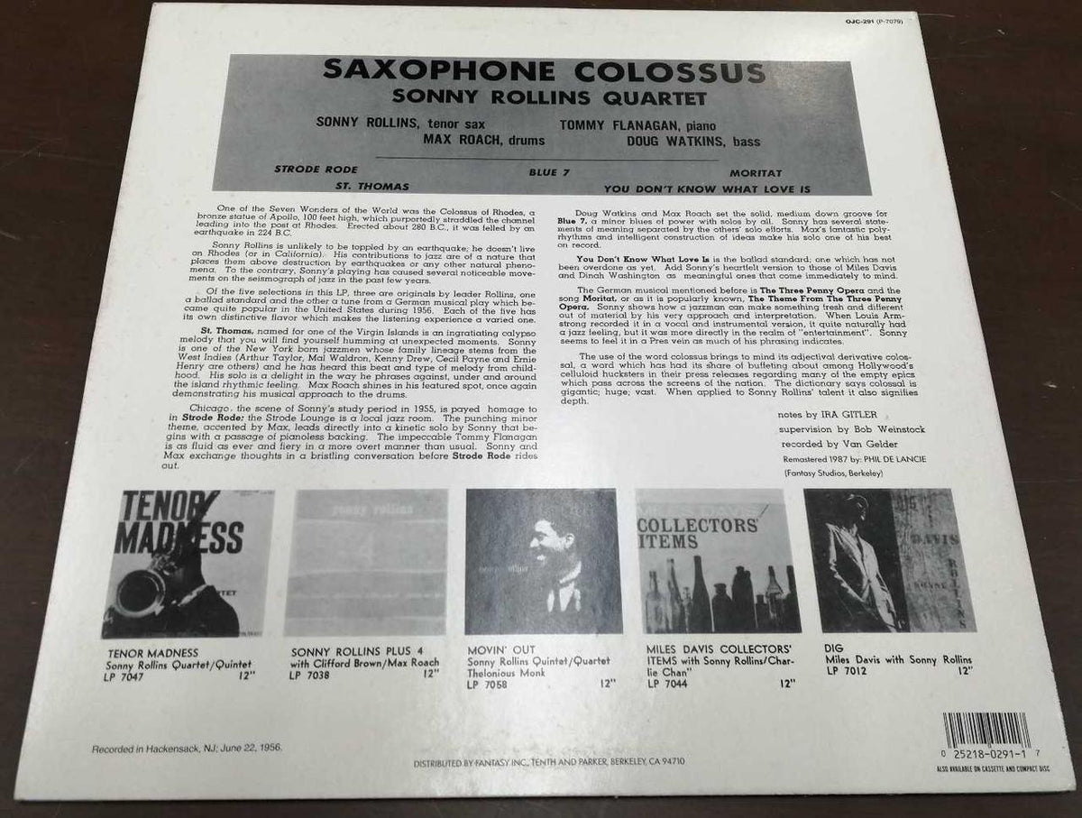 OJC SAXOPHONE COLOSSUS OJC-291