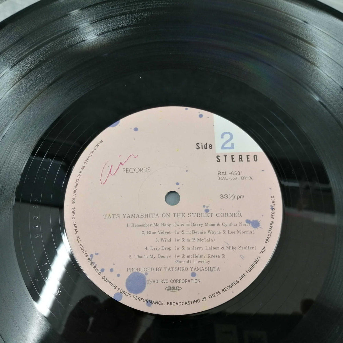 AIR RECORDS Tatsuro Yamashita / ON THE STREET CORNER RAL-6501
