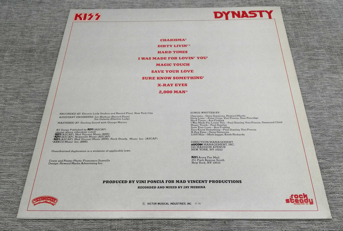 Casablanca Western Music LP DYNASTY/KISS
