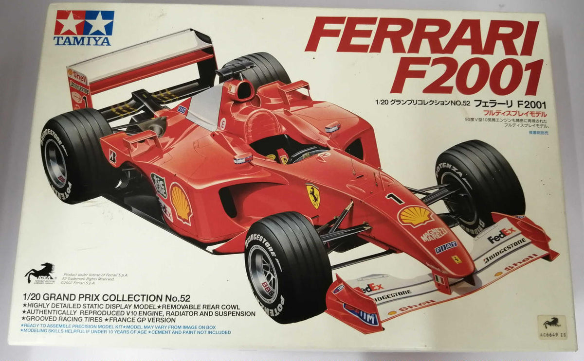 TAMIYA Ferrari F2001 1/20 Scale Plastic Model Grand Prix Collection NO.52