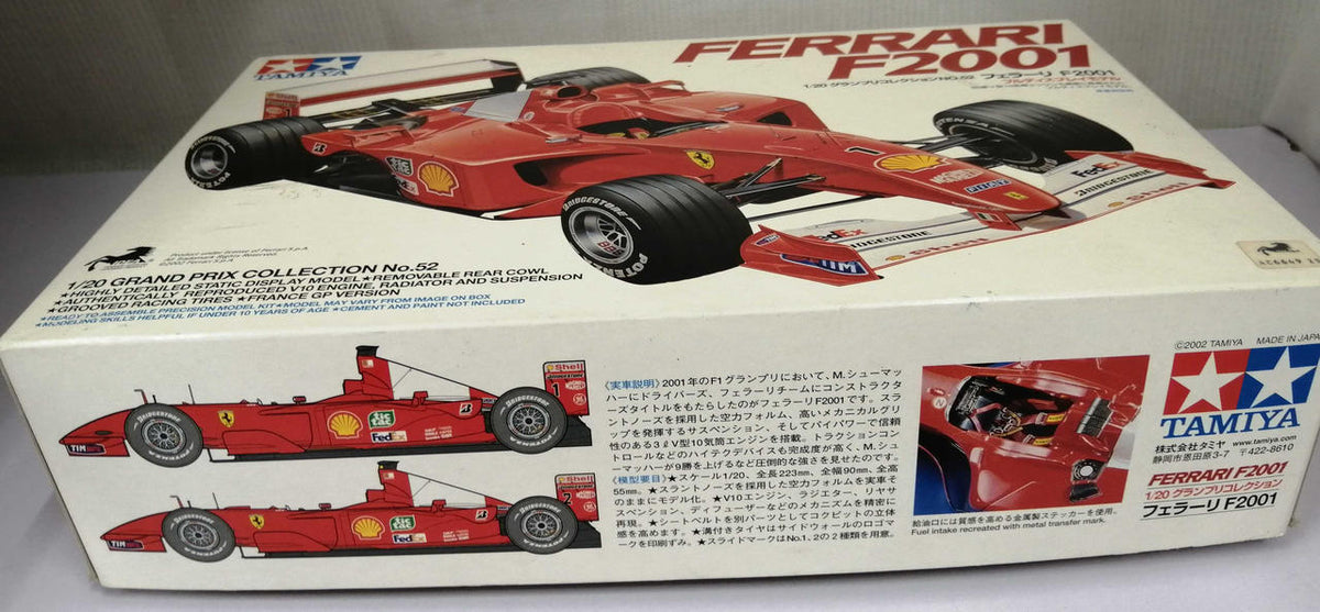 TAMIYA Ferrari F2001 1/20 Scale Plastic Model Grand Prix Collection NO.52