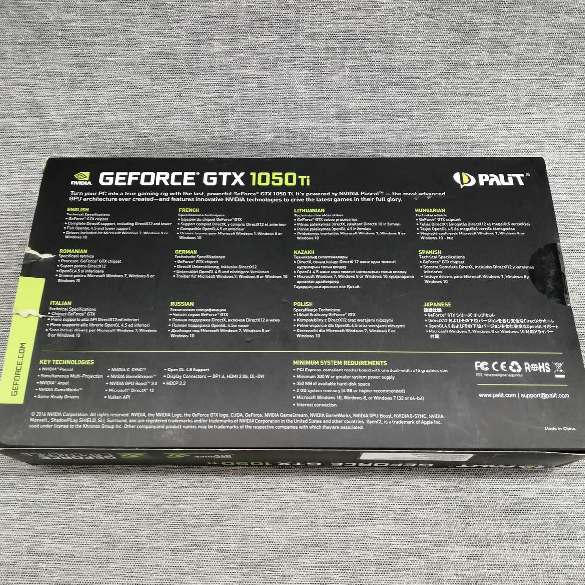 PALIT Graphics Card GTX1050TI 4GB