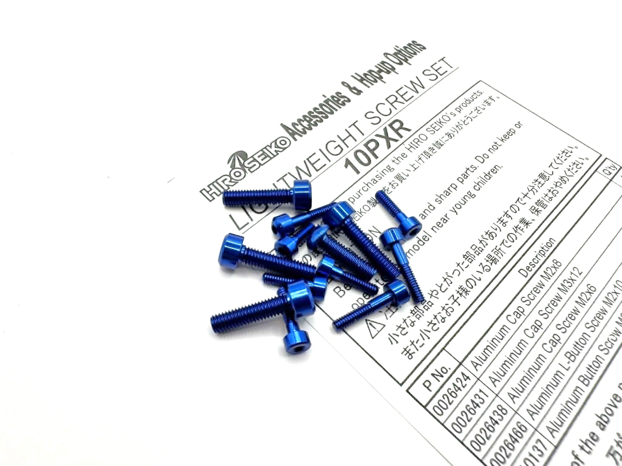 (PO SEP 2026) Square HS-38162 Lightweight Screw Set for 10PXR (Y-Blue)