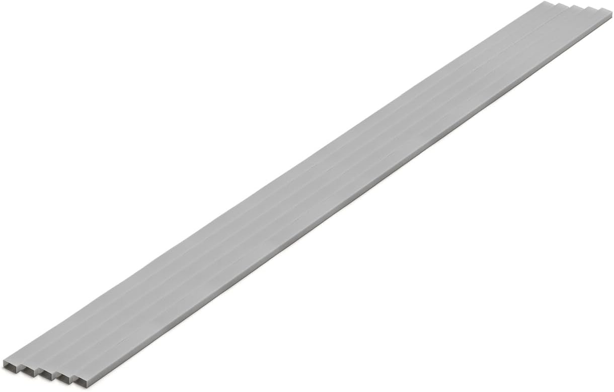 Wave OM-441 Plastic Material, Gray, Rectangular Pipe, 0.1 x 0.2 inches (3 x 6 mm), 5 Pieces, - BanzaiHobby