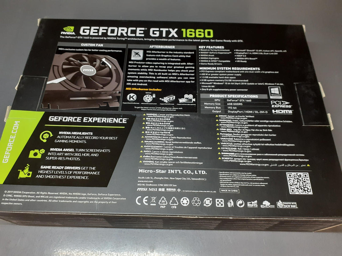 MSI Graphics Board GTX1660 AERO ITX 6G OC