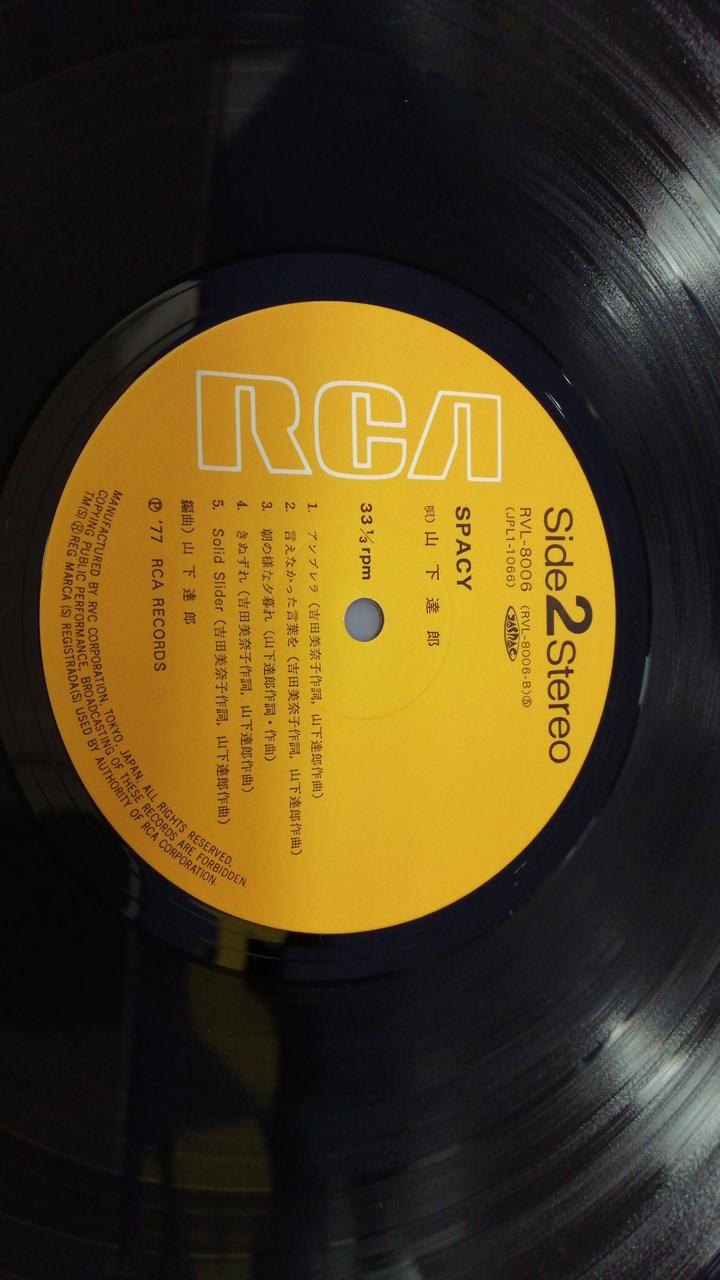 RVC Corporation SPACY/Tatsuro Yamashita SPACY/Tatsuro Yamashita/RVL-8006