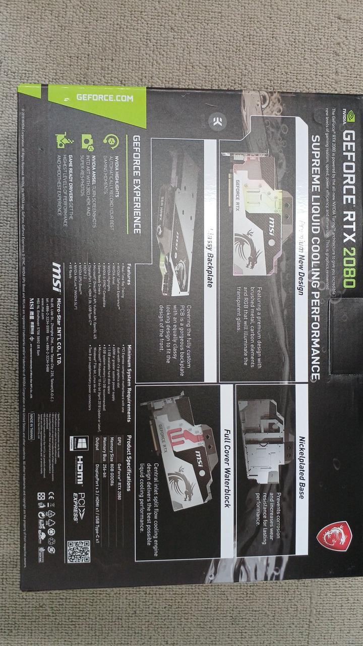 MSI Graphics Board RTX2080